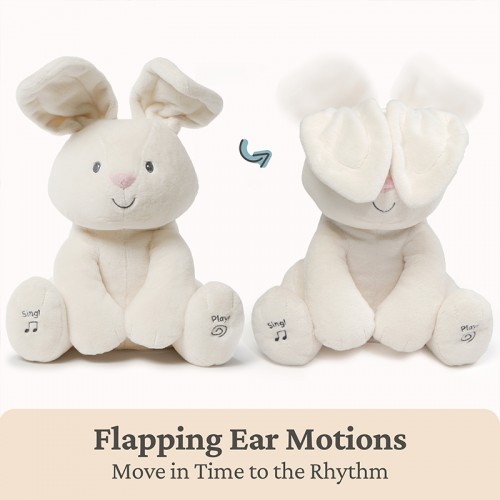 Gund Flora the Bunny Animated Plush Toy 12" | 0 month+ | Peek-a-boo Plush Toy | Baby Soft Toy | Stuffed Toy